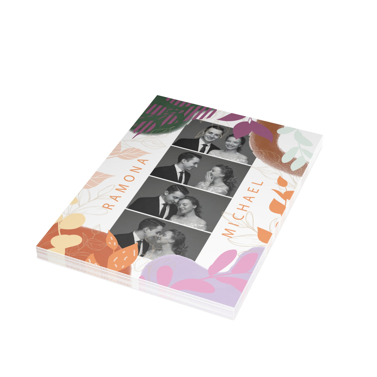 Personalized wedding invitation, bride and groom photobooth