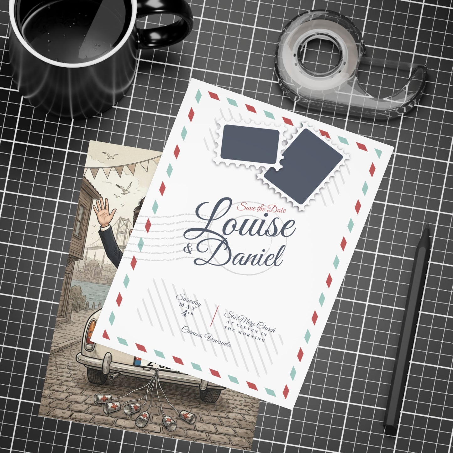 Personalized wedding invitation, Just Married Istanbul