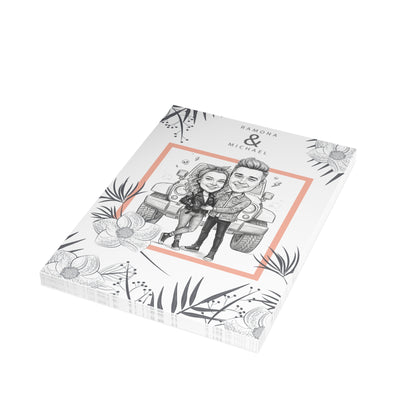 Personalized wedding invitations for a bride and groom who do extreme sports