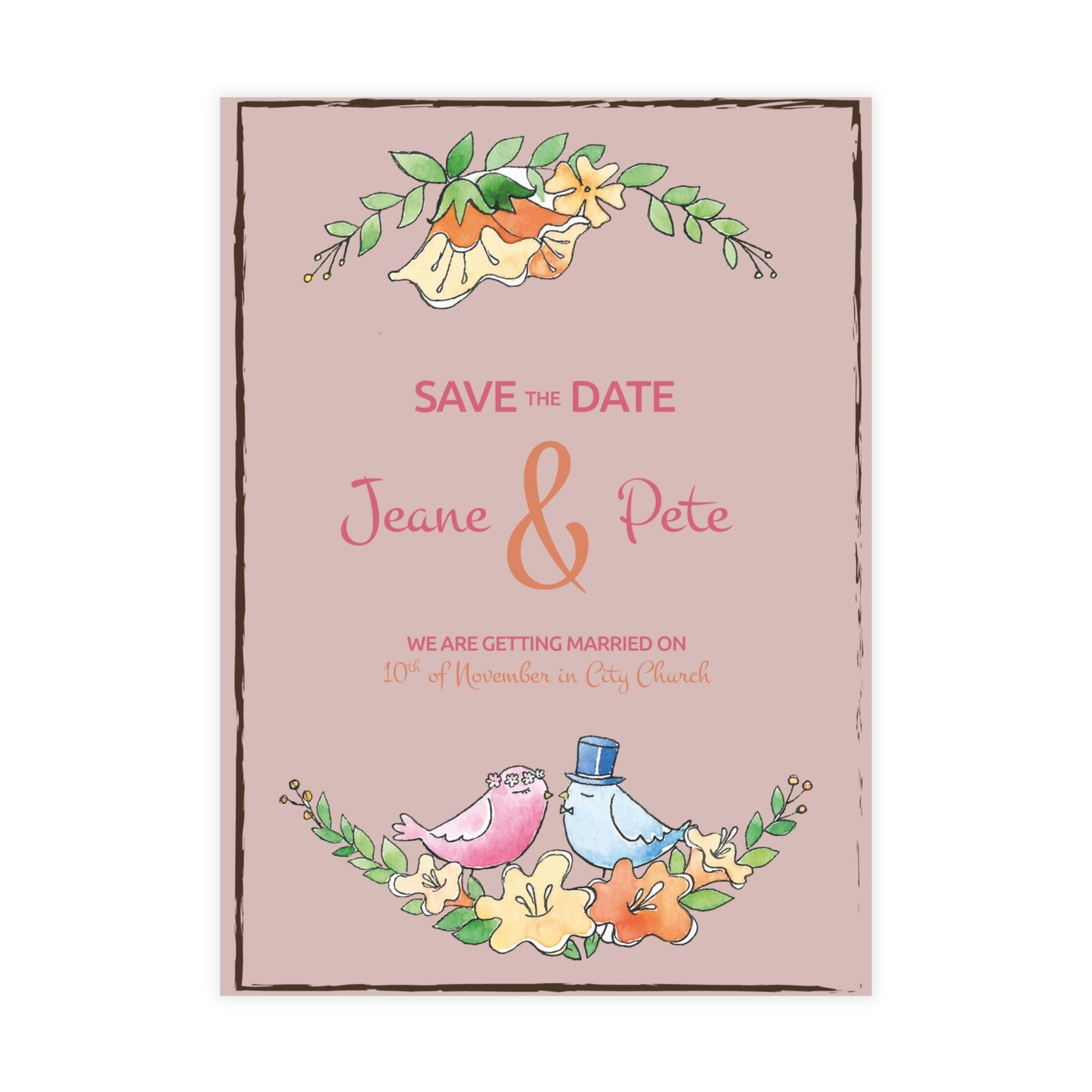 Create a personalized wedding invitation_bridal bouquet