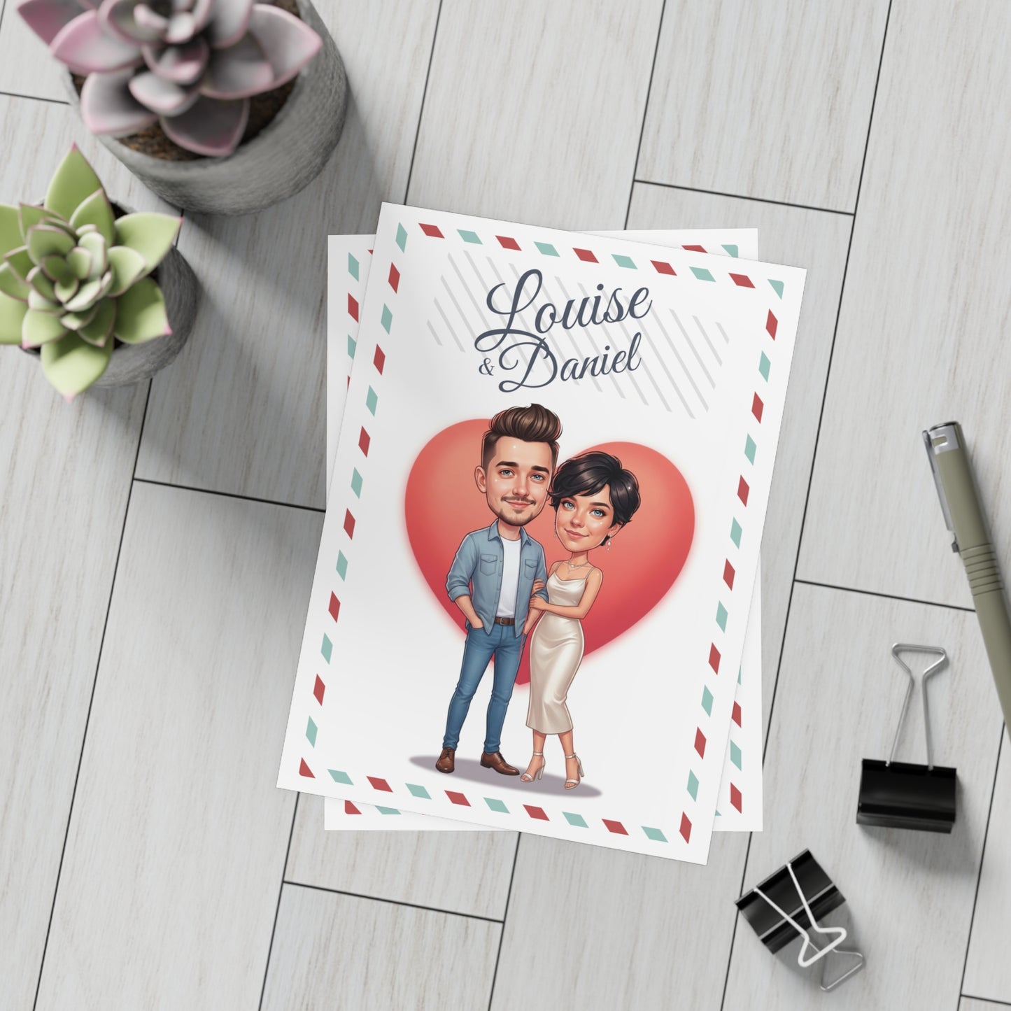 Personalized wedding invitation, I love you from the bottom of my heart