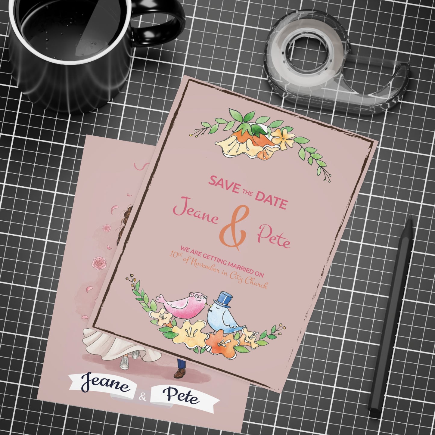 Create a personalized wedding invitation_bridal bouquet