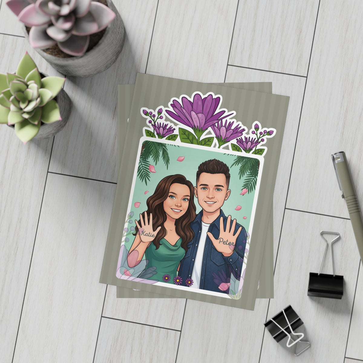Personalized wedding invitation, henna ceremony, bride and groom