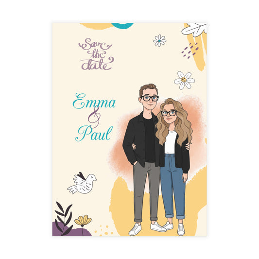 Personalized wedding invitation for two lovers who met at university