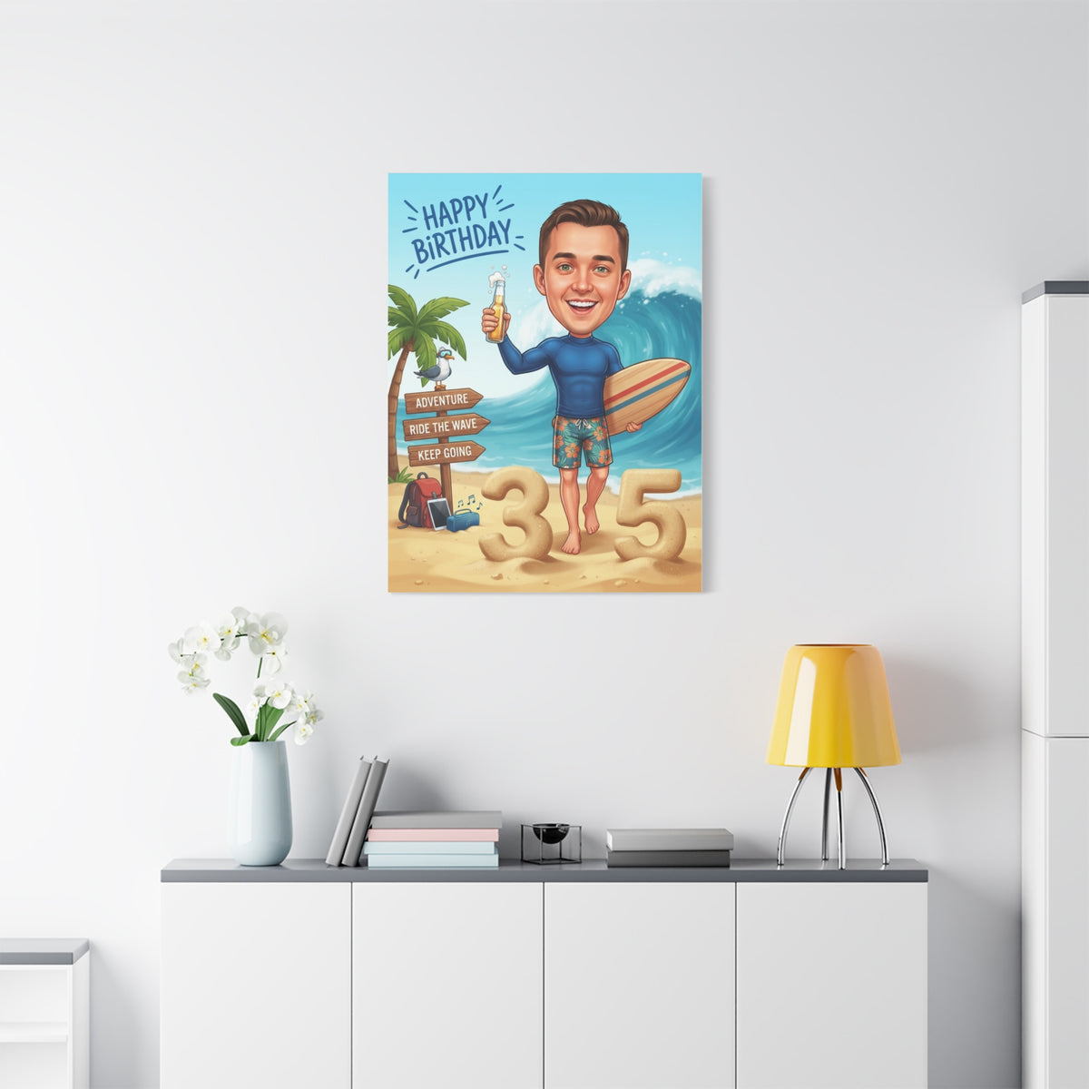 Surfer's birthday, Matte Canvas