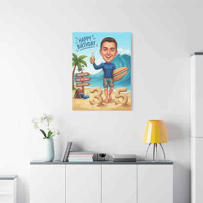 Surfer's birthday, Matte Canvas