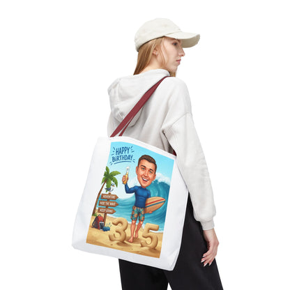Surfer's birthday personalized Tote Bag (AOP)