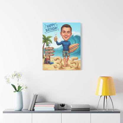 Surfer's birthday, Matte Canvas