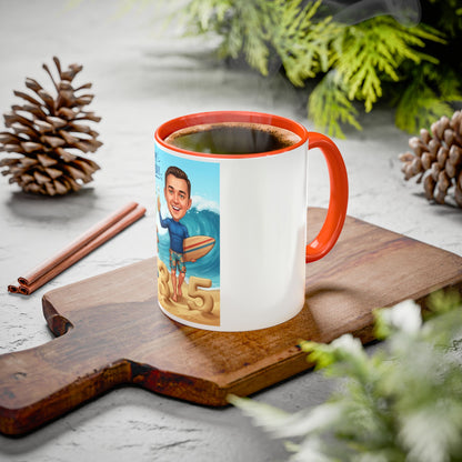 Surfer's birthday, personalized Colorful Mugs (11oz, 15oz)