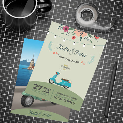 Personalized wedding invitation, motorcycle lovers in Istanbul