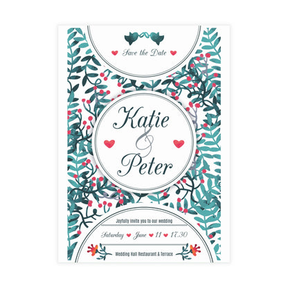 Create a personalized wedding invitation with watercolor effect