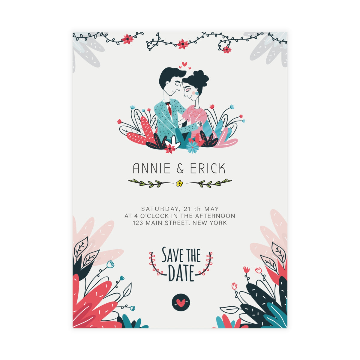 Personalized wedding invitation, wedding ring