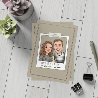 Personalized wedding invitation, Polaroid photo