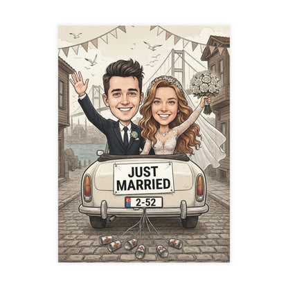 Personalized wedding invitation, Just Married Istanbul