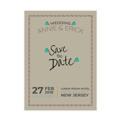 Personalized wedding invitation, Polaroid photo