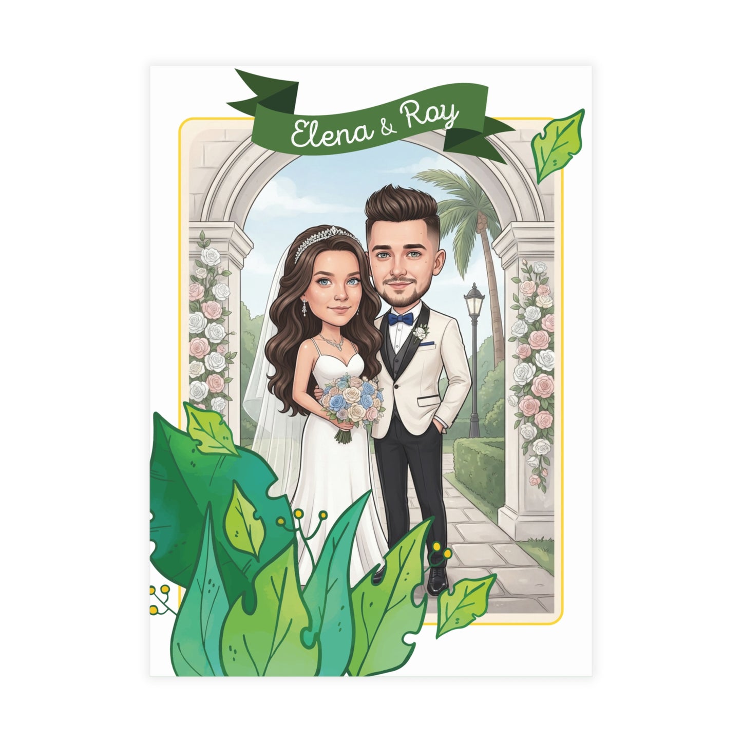 Personalized wedding invitation, summer wedding