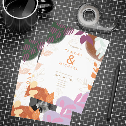 Personalized wedding invitation, bride and groom photobooth