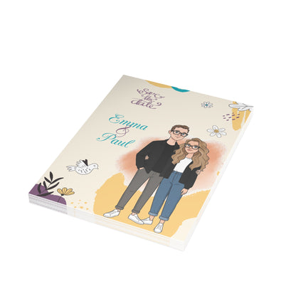 Personalized wedding invitation for two lovers who met at university