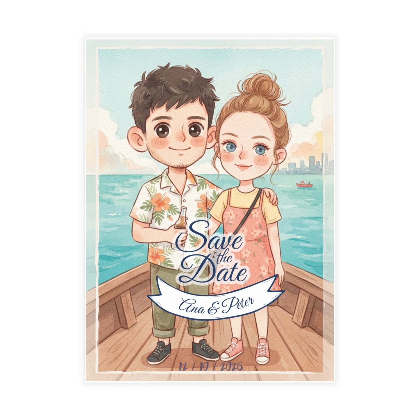 Create a cartoon wedding invitation