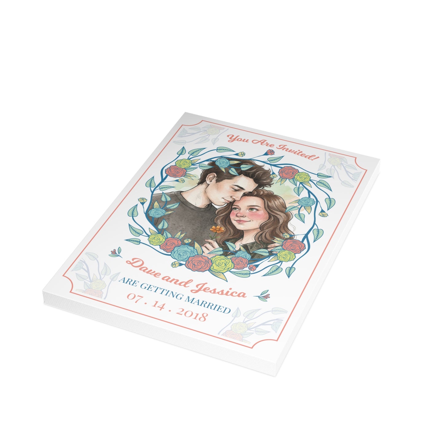 Personalized wedding invitation, for two lovers