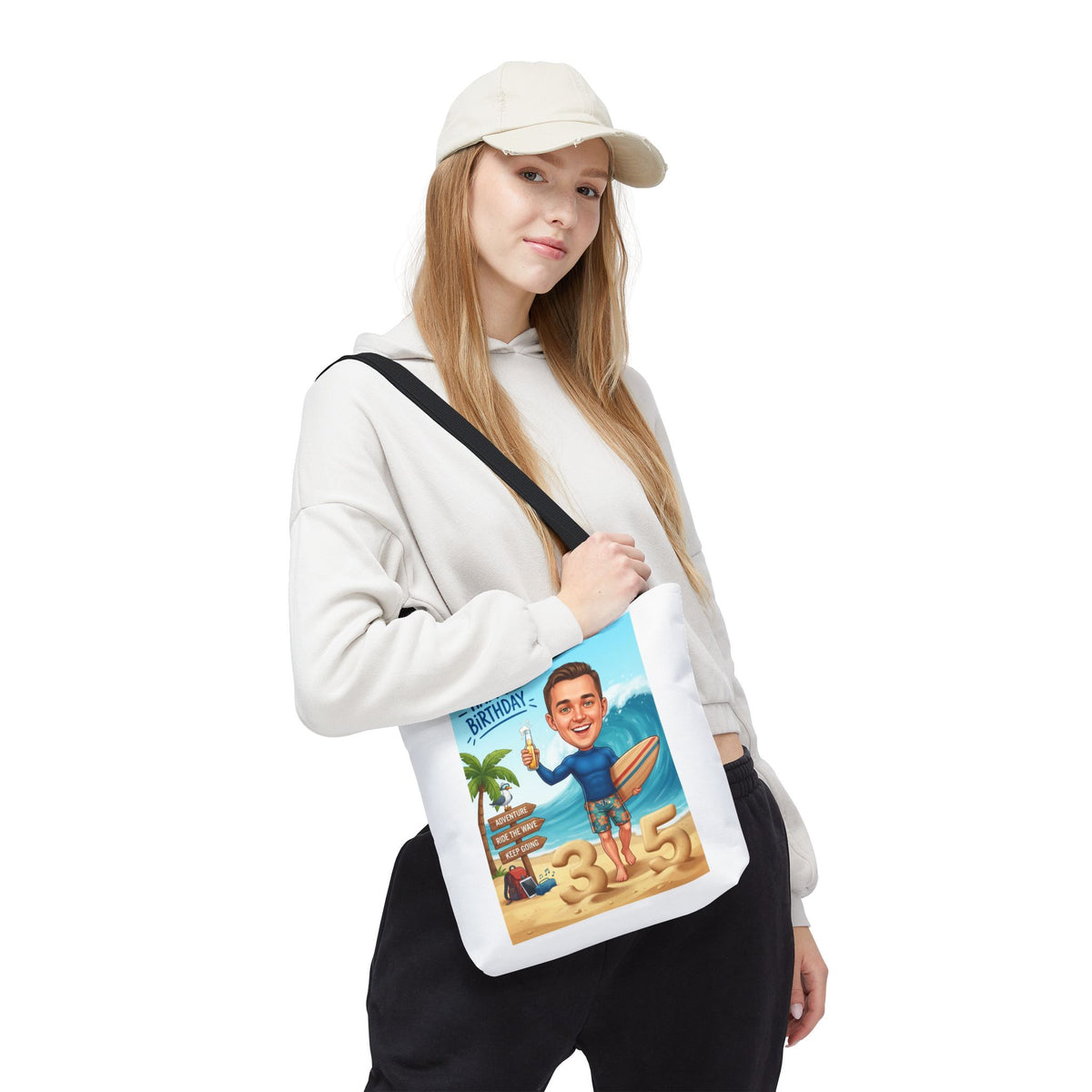 Surfer's birthday personalized Tote Bag (AOP)