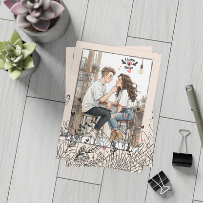 Personalized wedding invitation, college sweetheart style