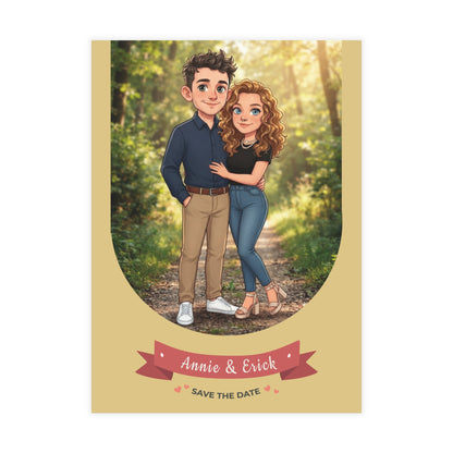 Personalized wedding invitations for a bride and groom who do extreme sports