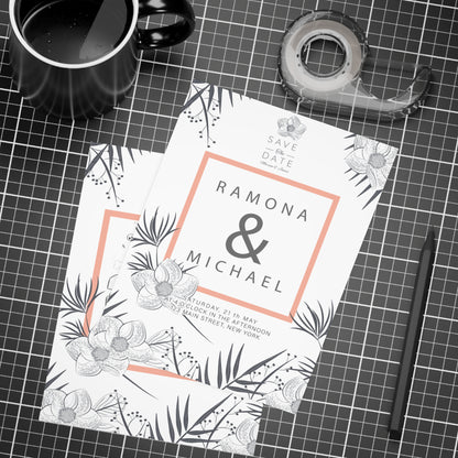 Personalized wedding invitations for a bride and groom who do extreme sports