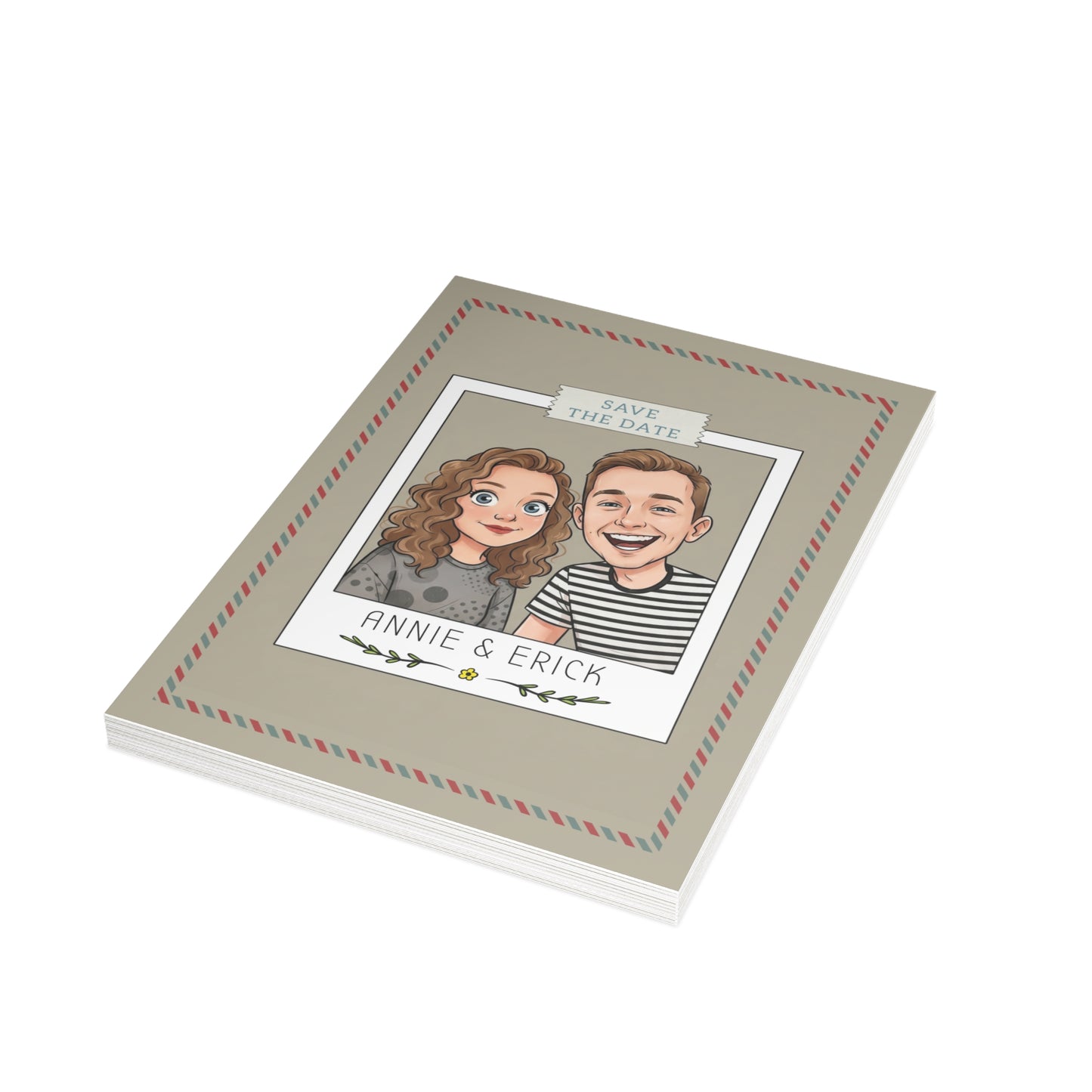 Personalized wedding invitation, Polaroid photo