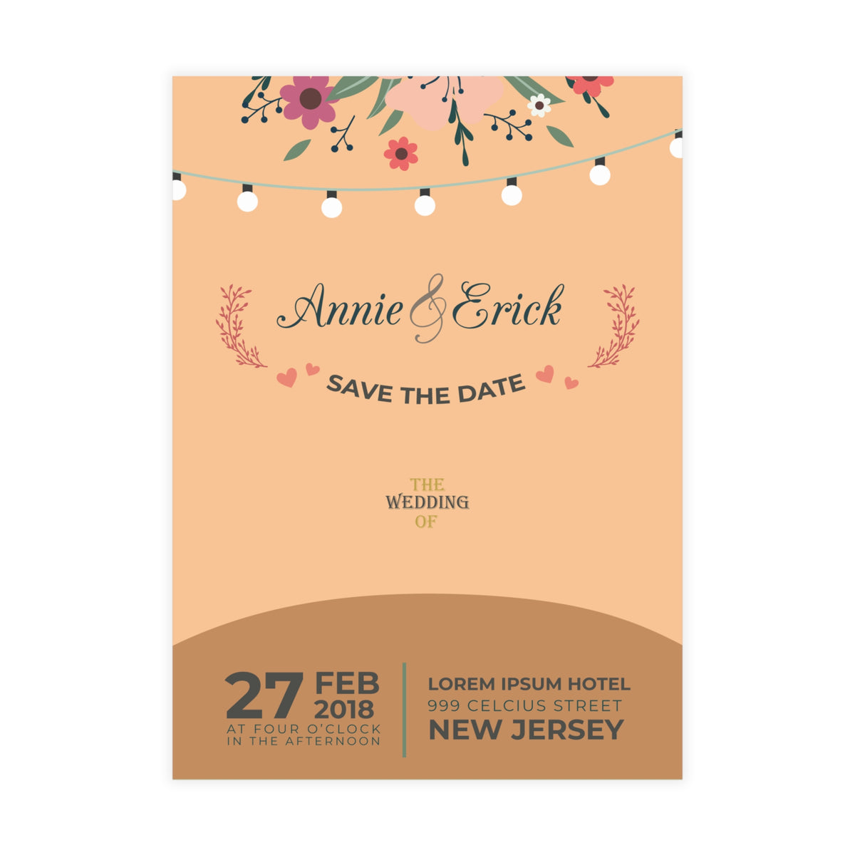 Personalized wedding invitation, high school sweethearts are getting married