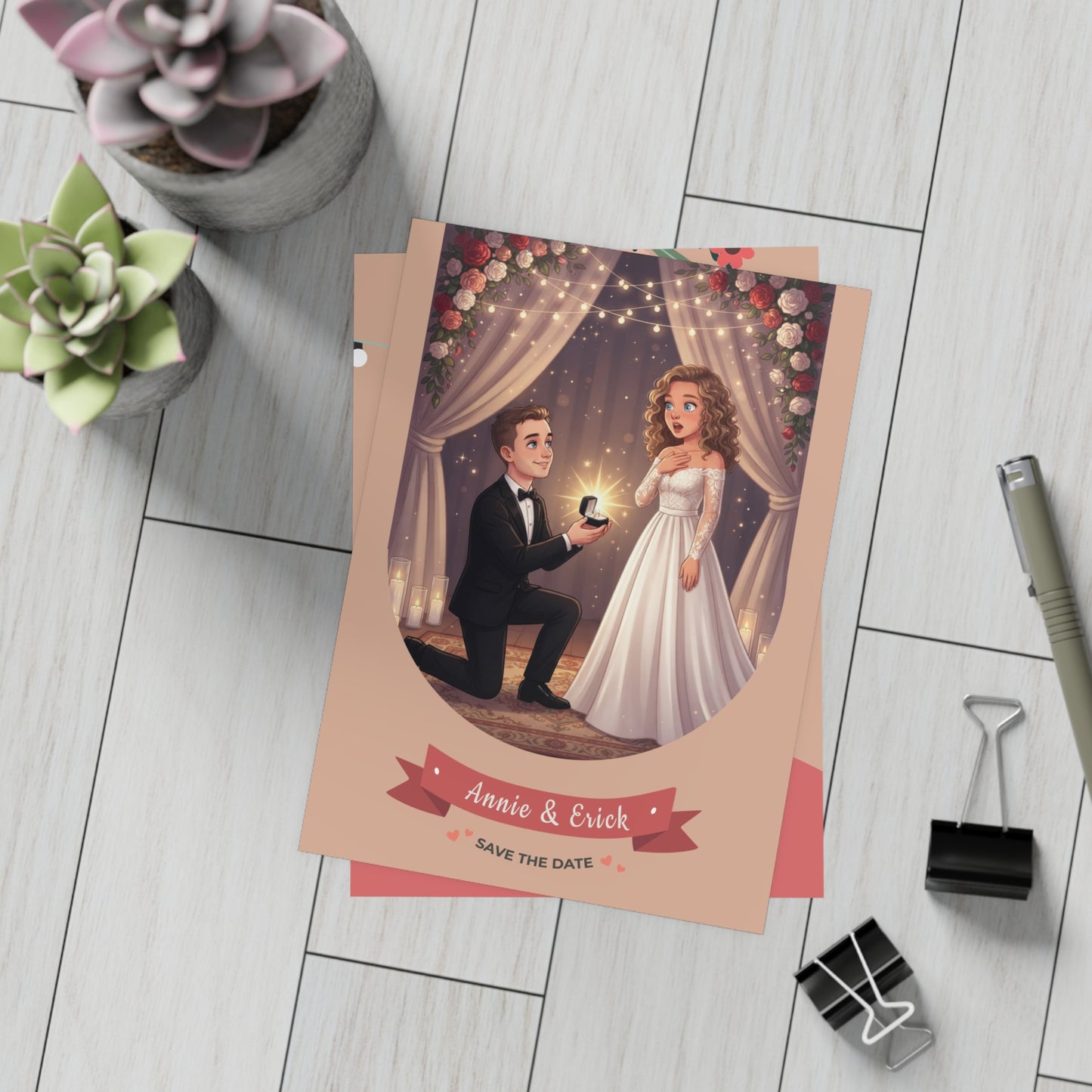 Personalized wedding invitation, marriage proposal