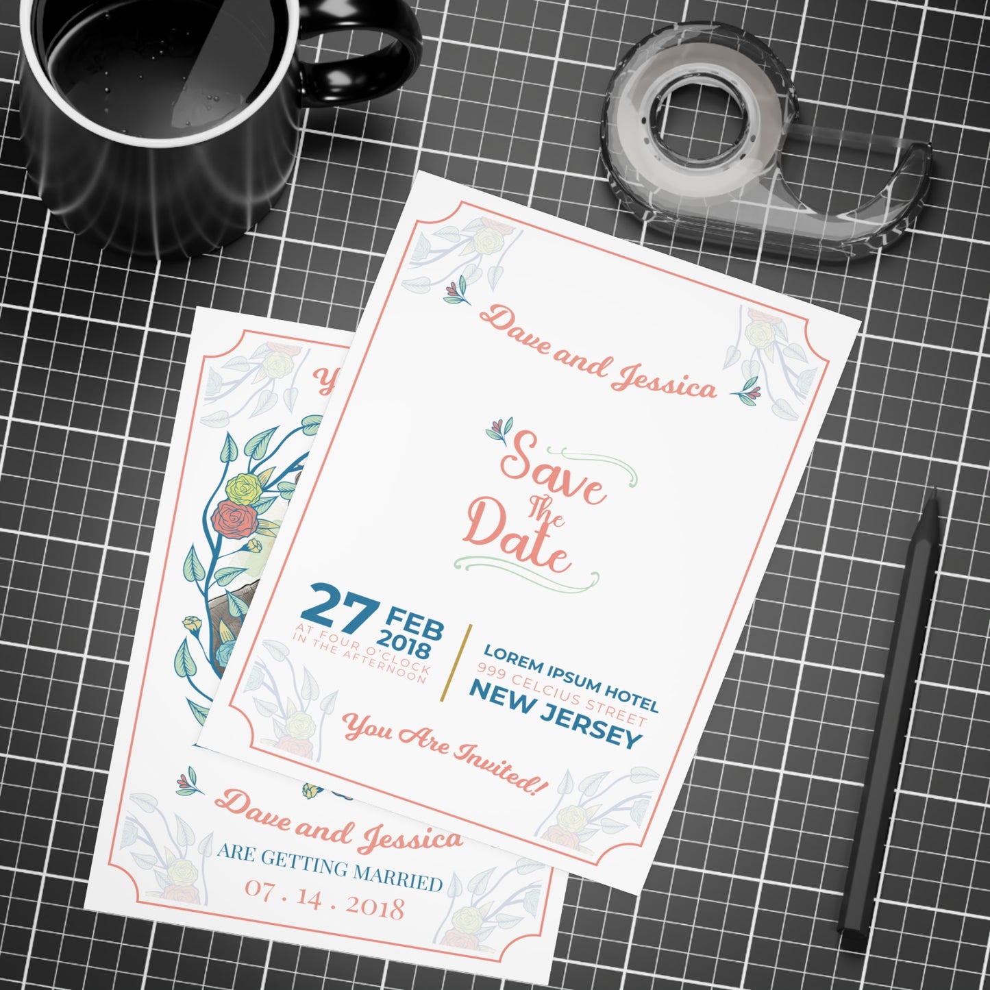 Personalized wedding invitation, for two lovers