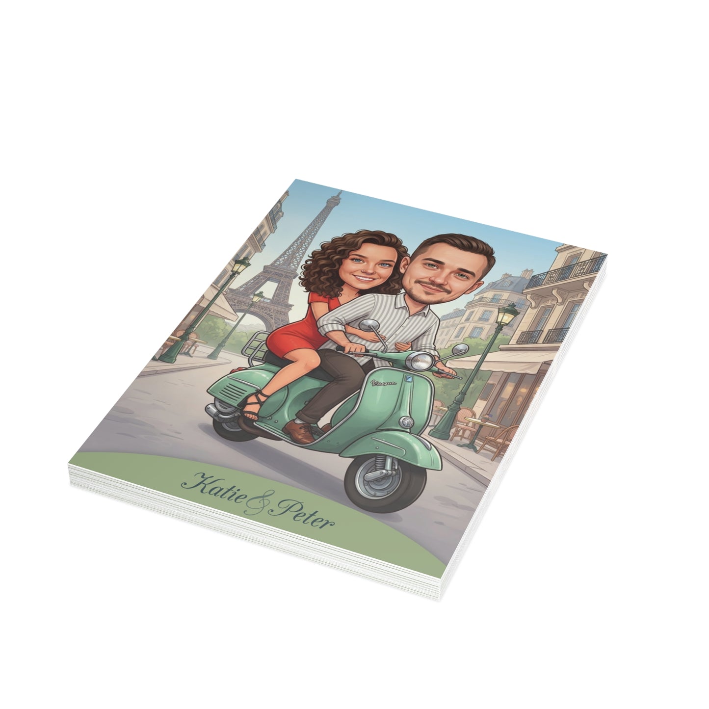 Personalized wedding invitation, motorcycle lovers in Paris