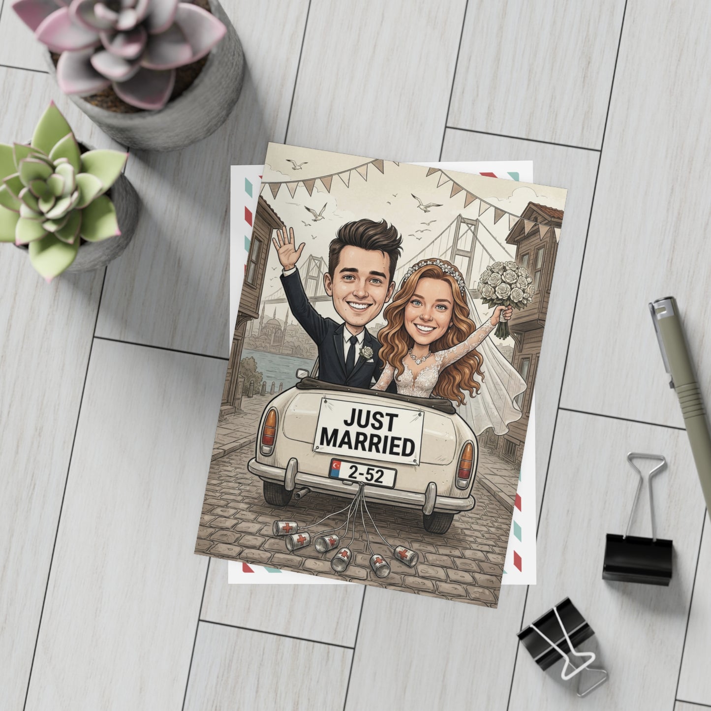 Personalized wedding invitation, Just Married Istanbul