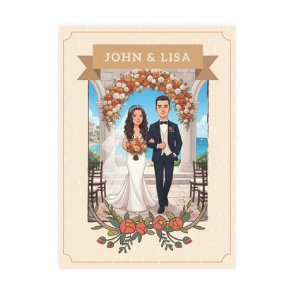 Personalized wedding invitation, marriage ceremony