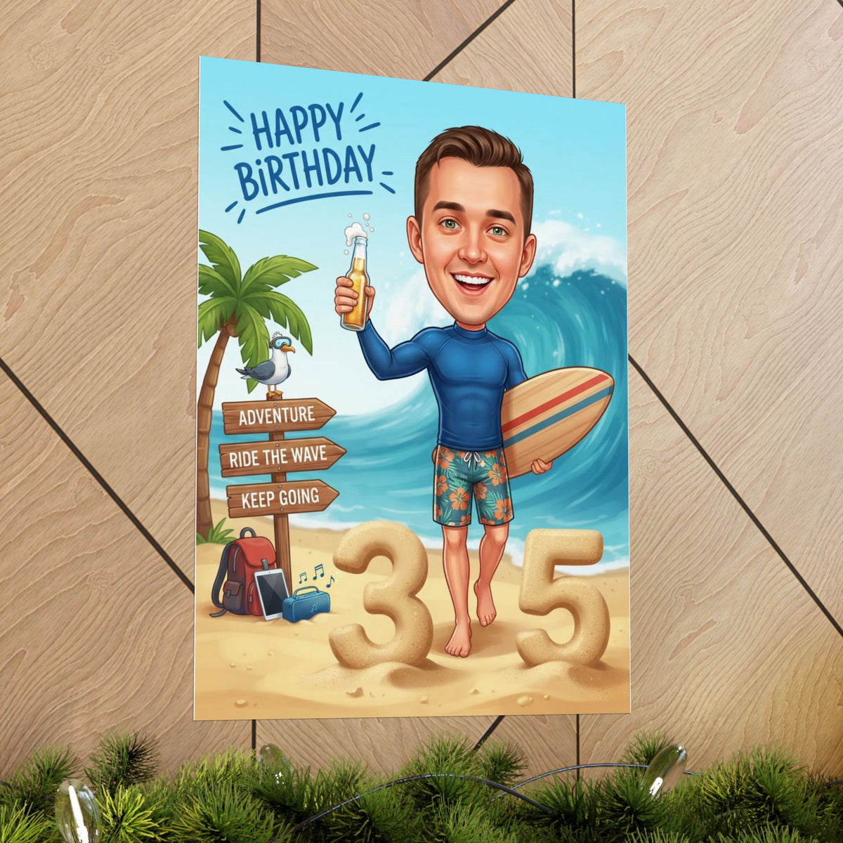 Surfer's birthday personalized Matte Vertical Posters