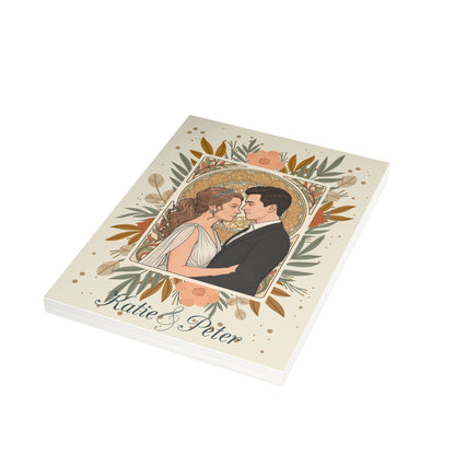 Personalized wedding invitation, bride and groom gothic design