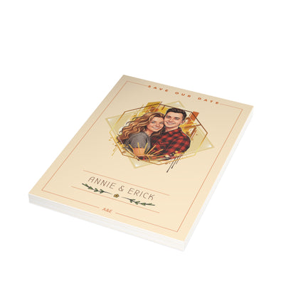 Personalized wedding invitation, colorful design for bride and groom