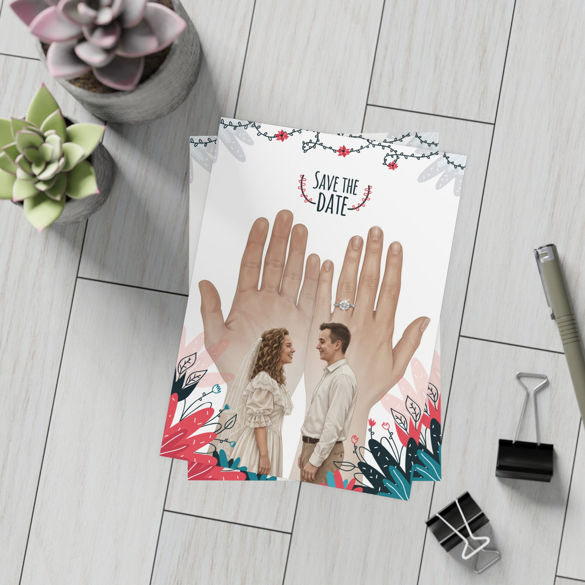 Personalized wedding invitation, wedding ring