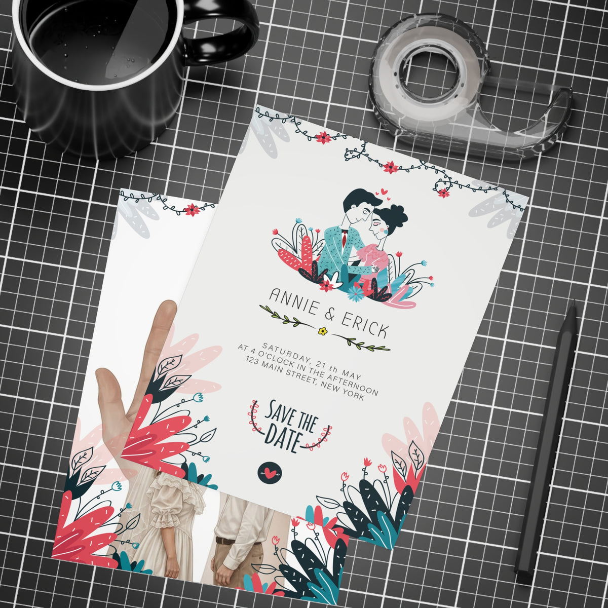 Personalized wedding invitation, wedding ring