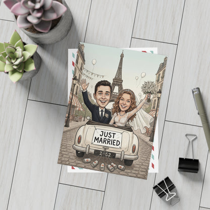Personalized wedding invitation, Just Married Paris