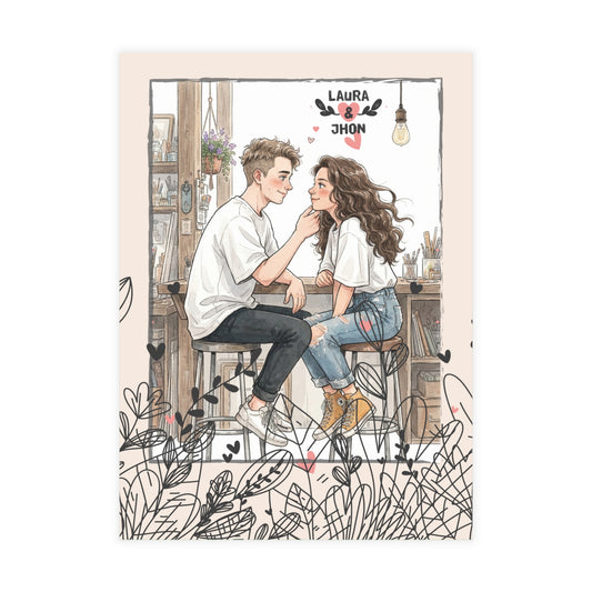 Personalized wedding invitation, college sweetheart style