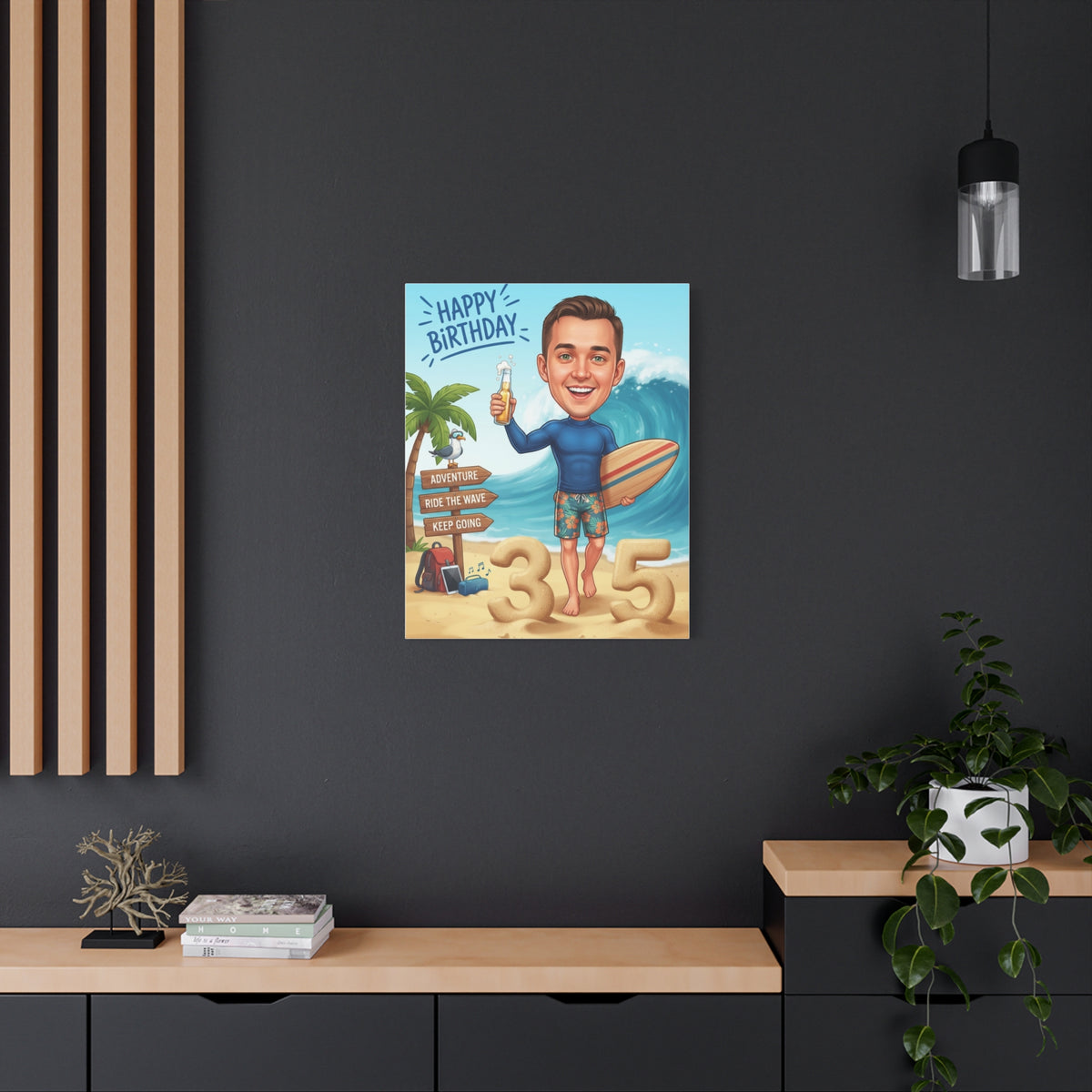 Surfer's birthday, Matte Canvas