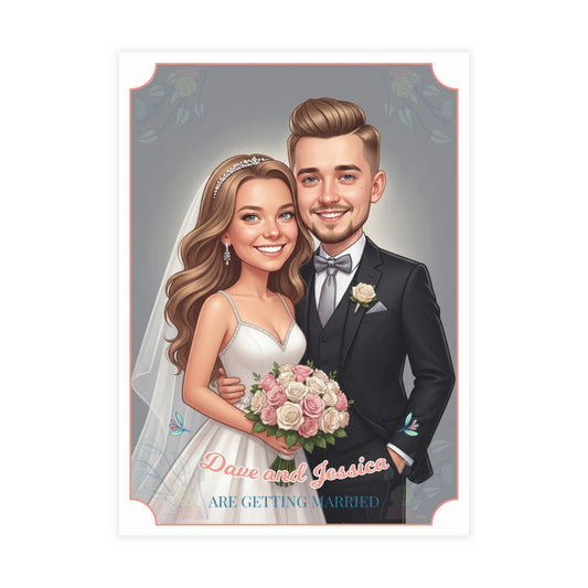 Personalized wedding invitations, wedding dresses_and grooms suits