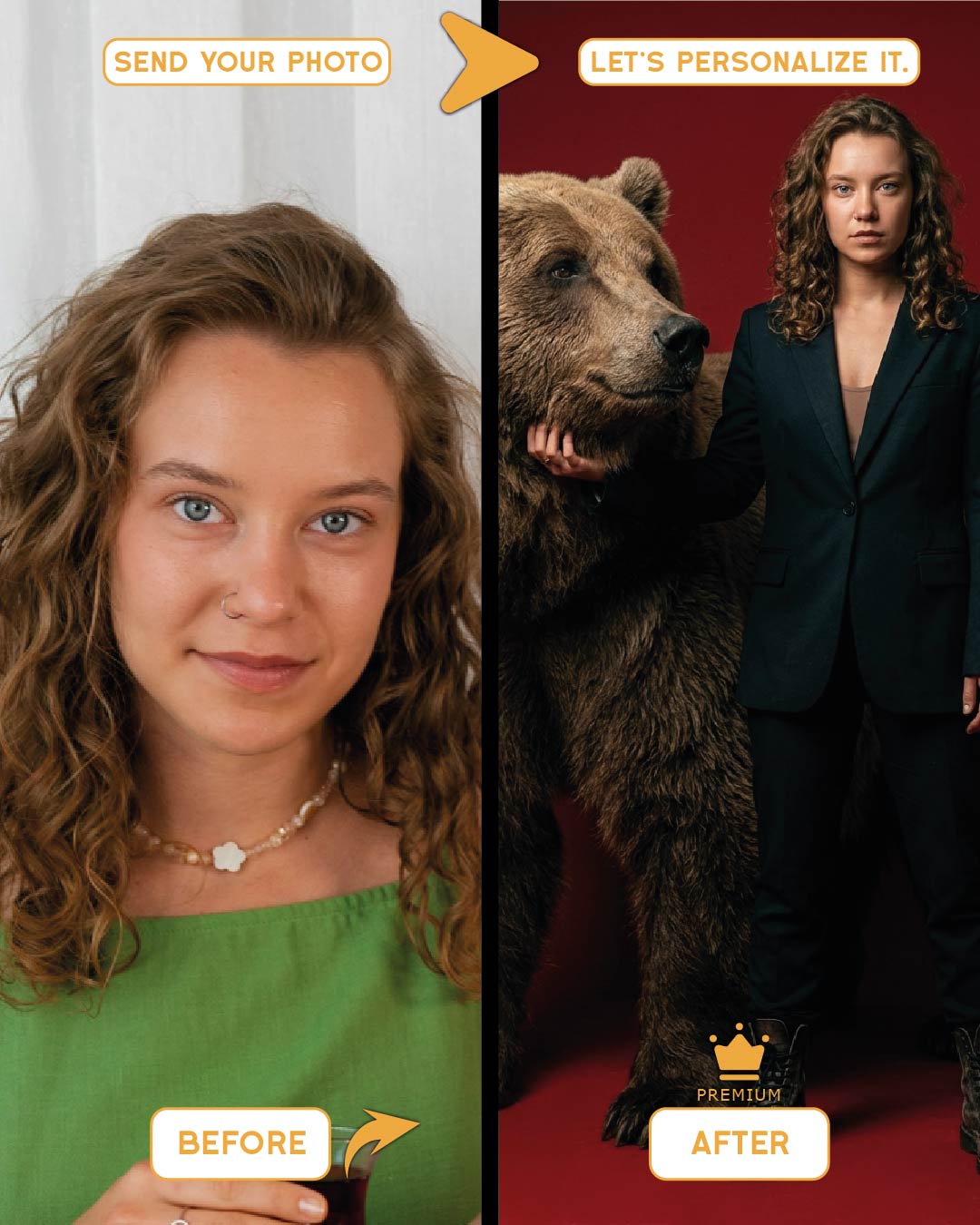 Anime Portraits - Bear and Woman