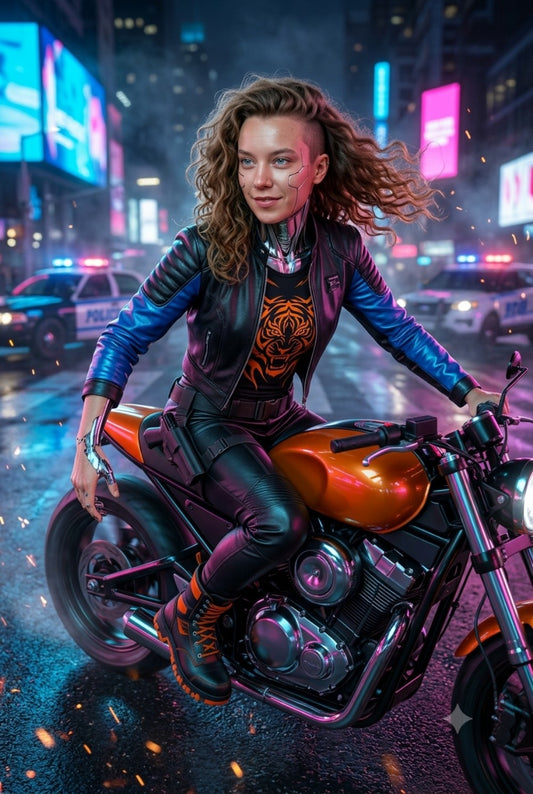 Anime Portraits - Woman on a motorcycle