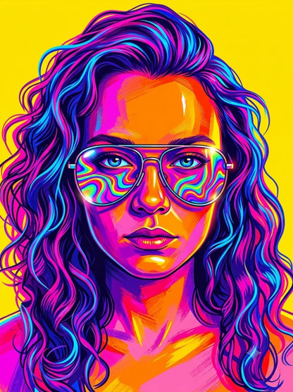 Anime Portraits - An ultra-colorful digital portrait in neo-pop art style