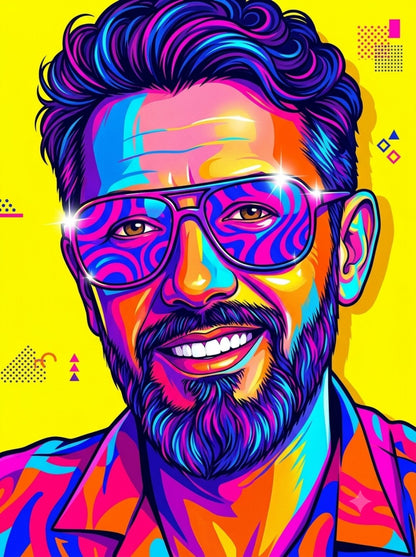 Anime Portraits - An ultra-colorful digital portrait in neo-pop art style