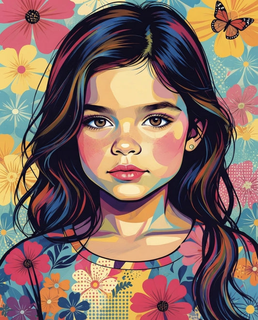Create Children Artistic Portraits Floral Design