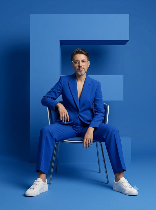Create a minimalist fashion studio photoshoot